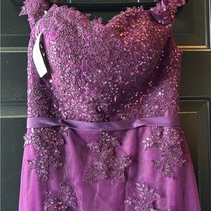 Beautiful Purple Embellished Prom Dress